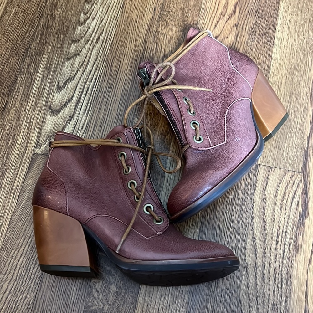 Kork Ease Kalpana Brown Leather Lace Up Ankle Boot Si… Gem